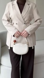 Lisa Blazer Ceket - Taş - Görsel 4