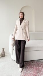 Lisa Blazer Ceket - Taş - Görsel 6