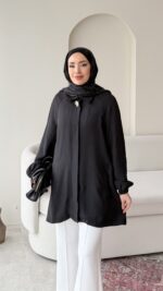 Melly Modal Gömlek - Siyah - Görsel 2