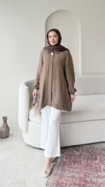 Melly Modal Gömlek - Camel - Görsel 3