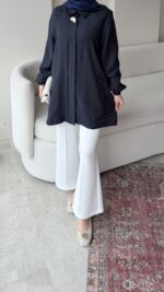 Melly Modal Gömlek - Lacivert - Görsel 4