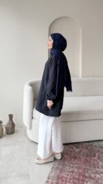 Melly Modal Gömlek - Lacivert - Görsel 6