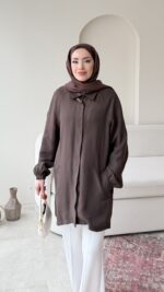 Melly Modal Gömlek - Kahve - Görsel 2