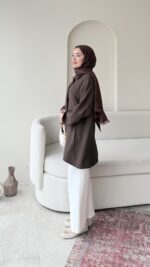 Melly Modal Gömlek - Kahve - Görsel 6