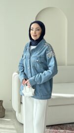 Luma Taşlı Kot Ceket - Görsel 2