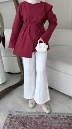 Helen Gömlek - Bordo - Görsel 4