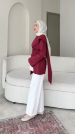 Helen Gömlek - Bordo - Görsel 6