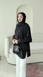 Parıltı Gömlek - Siyah - Görsel 2