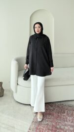 Parıltı Gömlek - Siyah - Görsel 3