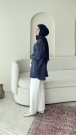 Parıltı Gömlek - Lacivert - Görsel 6