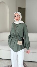 Nara Jakarlı Gömlek - Yeşil