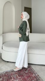 Nara Jakarlı Gömlek - Yeşil - Görsel 4