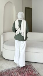 Nara Jakarlı Gömlek - Yeşil - Görsel 5