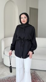 Nara Jakarlı Gömlek - Siyah