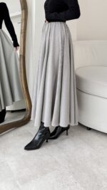 Ekose Pileli Etek - Siyah - Görsel 2