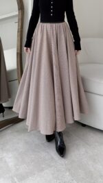 Ekose Pileli Elbise - Bordo