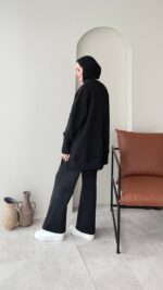 Efin Kesimli Sweat - Siyah - Görsel 3