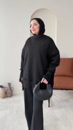 Efin Kesimli Sweat - Siyah - Görsel 4