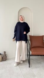 Efin Kesimli Sweat - Lacivert - Görsel 3