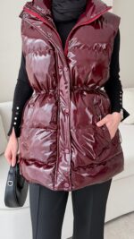 Voya Rugan Yelek - Bordo - Görsel 4