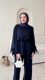 Vena Bağlamalı Oyşo Takım - Lacivert - Görsel 4