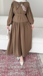 Sibil Fularlı Takım - Camel - Görsel 3