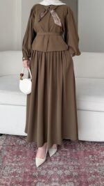 Sibil Fularlı Takım - Camel - Görsel 5