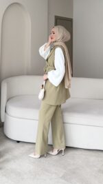 Penta Blazer Yelekli Takım – Yeşil - Görsel 2