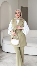 Penta Blazer Yelekli Takım – Yeşil - Görsel 4